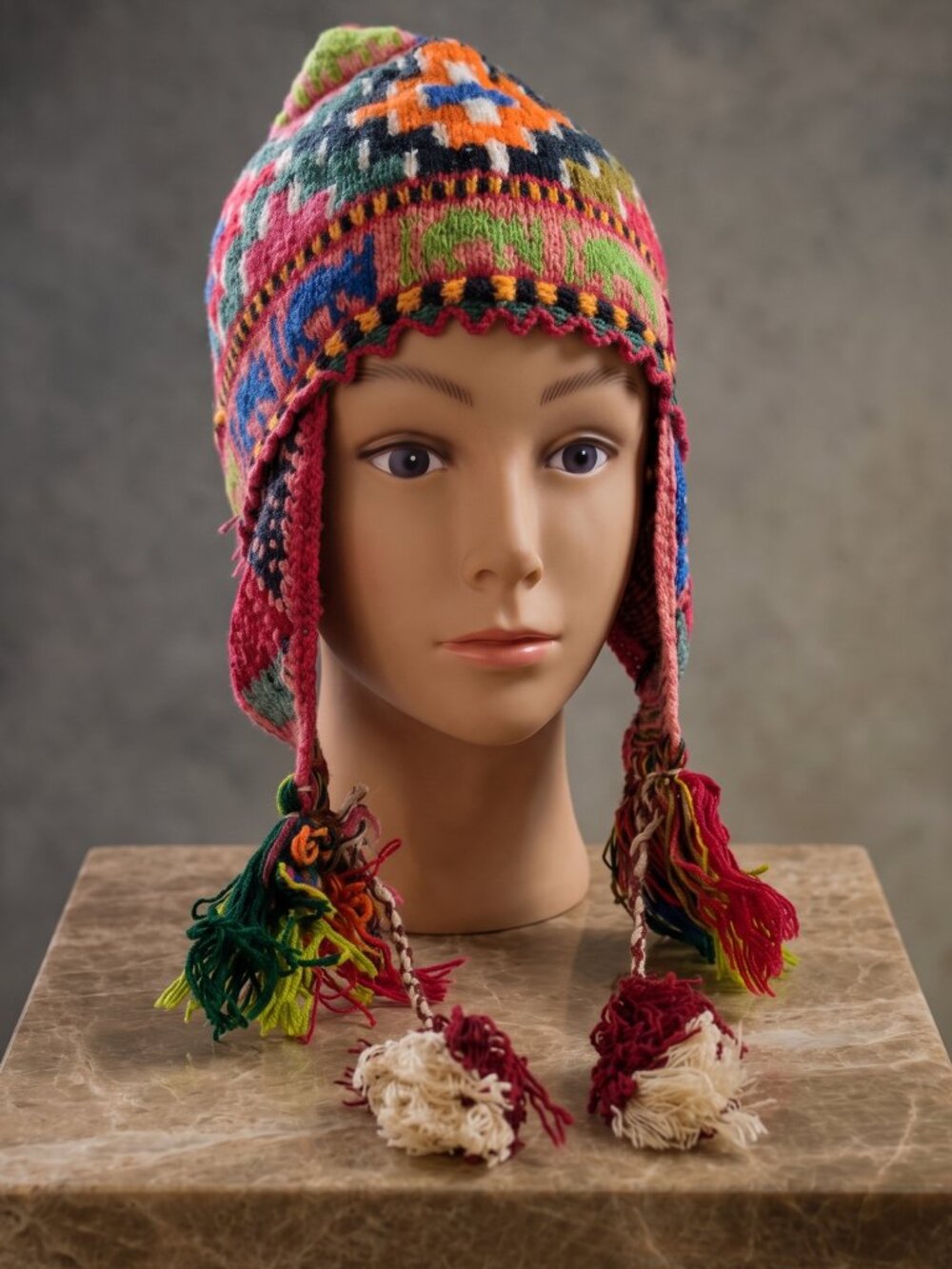 Traditional Andean Hand-Knit Sheep's Wool Chullo from Cusco